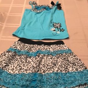 ✰blue set with tee and skirt